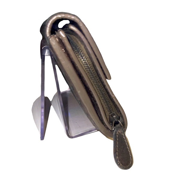 🖤 Bottega Veneta Intrecciato Leather Flap Top Snap Continental Wallet Metallic - Picture 11 of 14